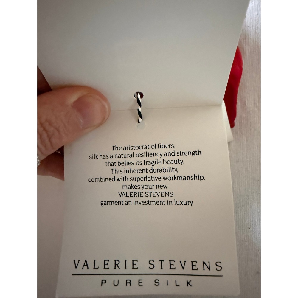 Vintage Valerie Stevens‎ Pure Silk Pajama Red 2 Piece Sleepwear NWT Petite Small - Picture 7 of 10